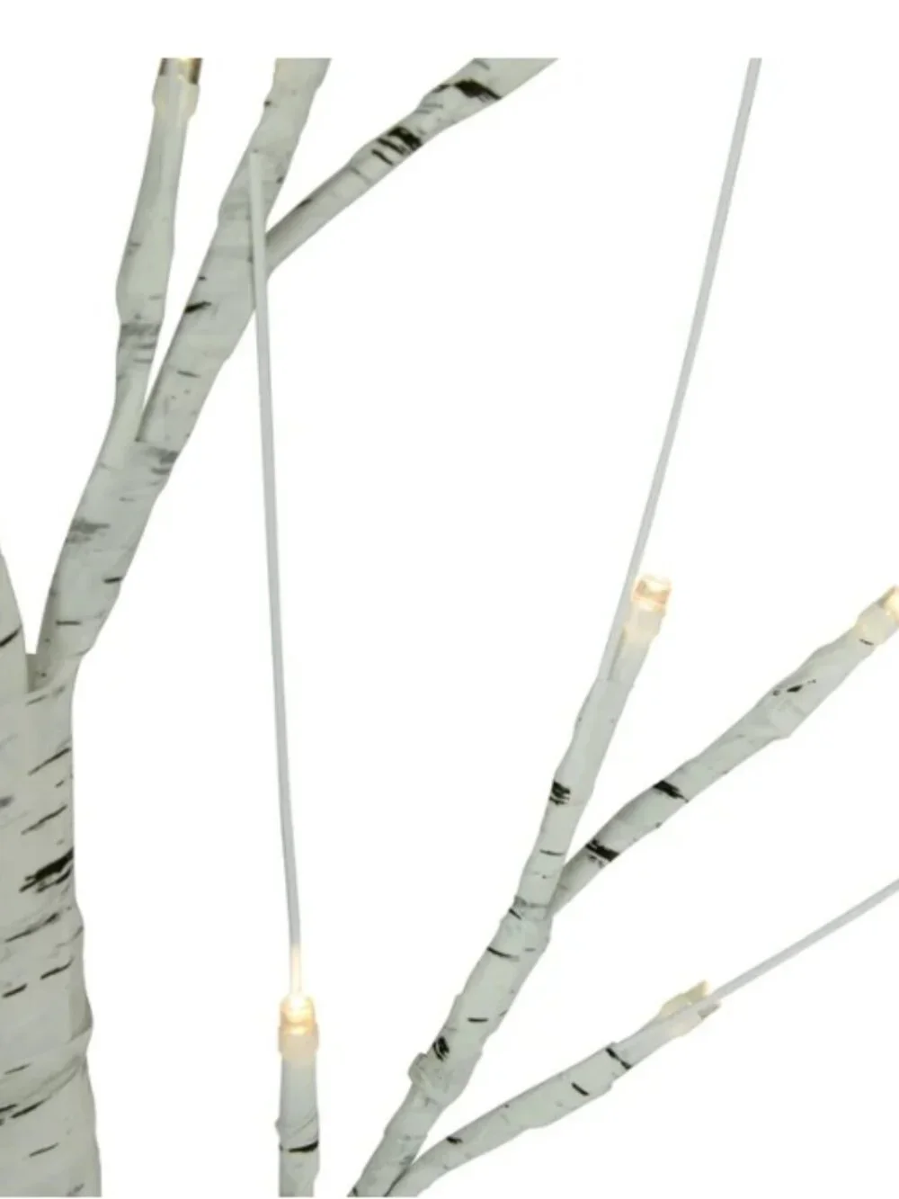 Pair (2) LED White Clear Warm Pre-Lit Birch Trees Accent Lighting 24
